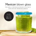 Aqua Blue Rim 10 oz Tumblers (set of 6)